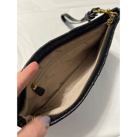 Vintage Y2K Brahmin Black Alden Croc Embossed Leather Wristlet - Picture 5 of 8